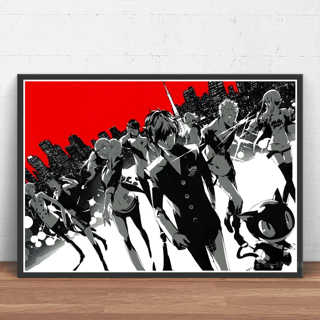 Persona 5 poster de vídeo game anime dos desenhos animados criança pintura  cópias da arte da