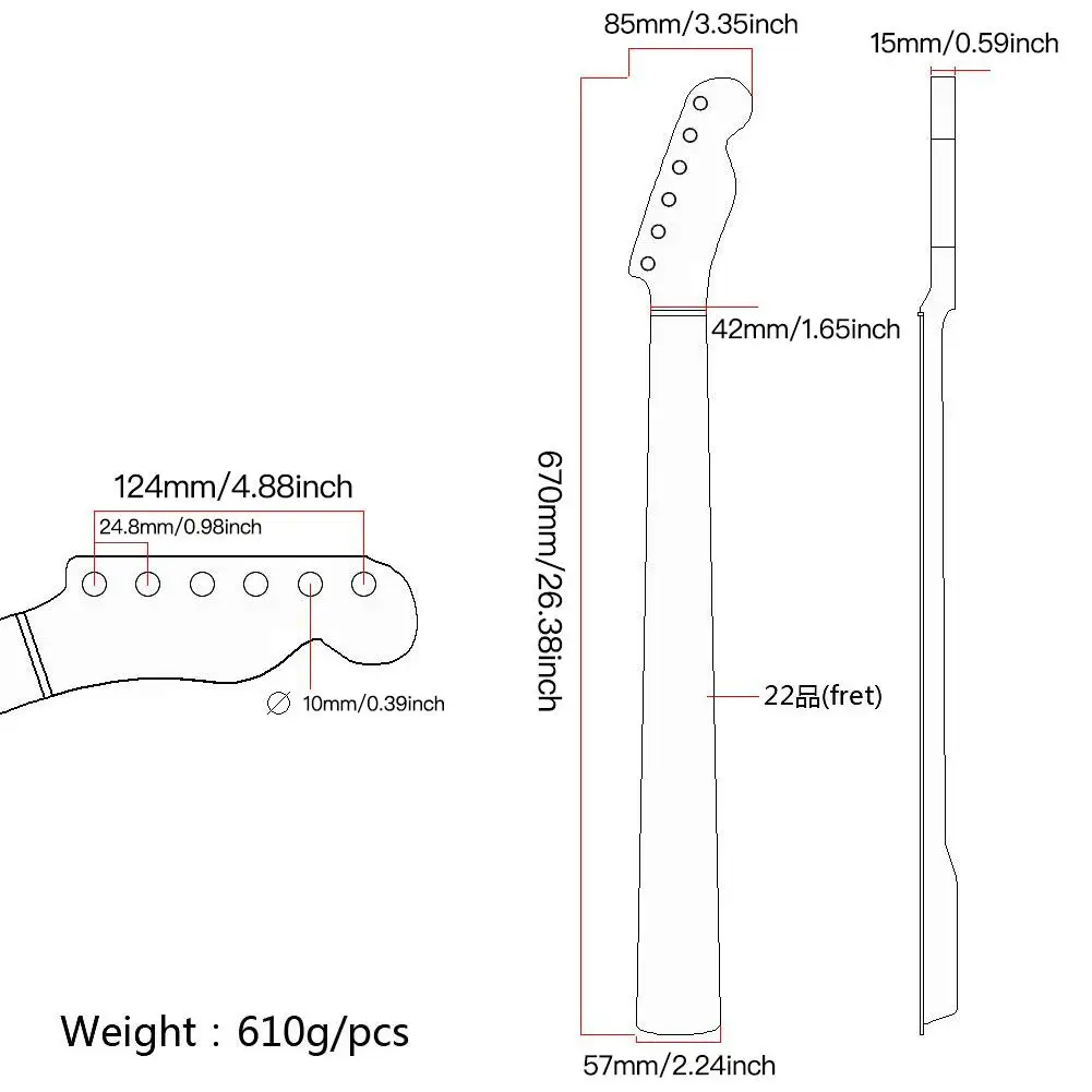 Электрогитара шеи канадский клён 21 Лады болт на C Форма Прозрачный сатин для фендера теле TL Замена