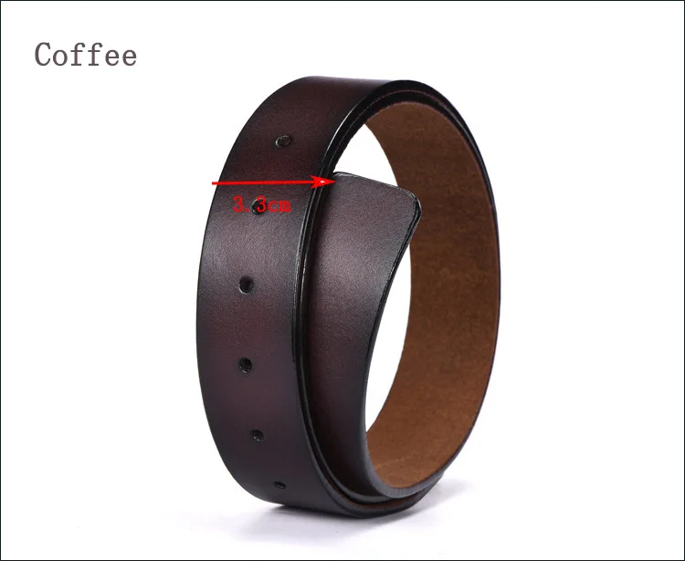 3.3cm-Coffee Deepeel 1 шт., 3,3-3,7 см* 110-130 см, мужской 2-й слой, Воловья кожа, натуральная кожа, ремень без головы, Ретро стиль, одежда, аксессуары для MenYK737 - Цвет: 3.3cm-Coffee