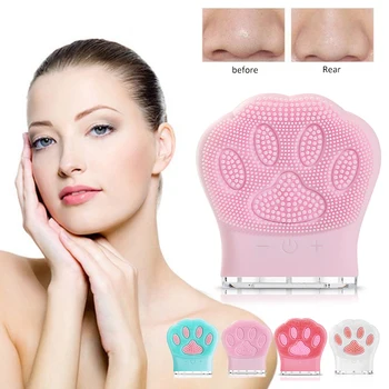 

Cat's Claw-shaped Facial Cleansing Brush Electric Facial Massager Silicone Brush Cleaner Sonic Vibration Deep Pore Cleaning