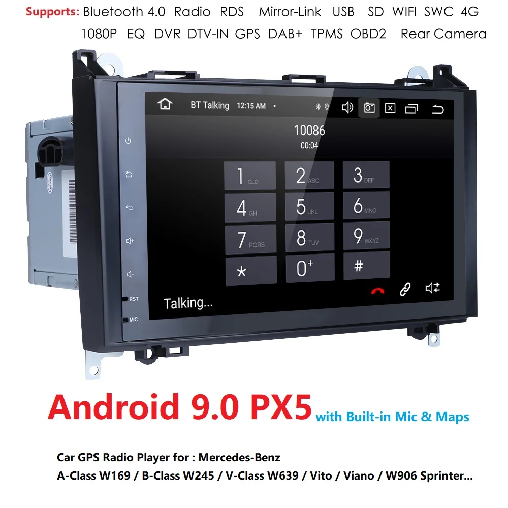 Perfect Android 9.0 4G+64G Car AutoRadio Navi For Mercedes Benz Sprinter B200 W209 W169 W169 B-class W245 B170 Vito W639 Car GPS player 0