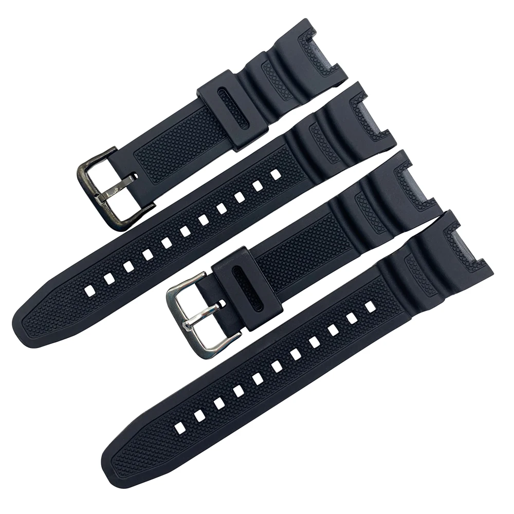 Часы аксессуары для Casio SGW-100-1V черная силиконовая резина мужские спортивные водонепроницаемые часы