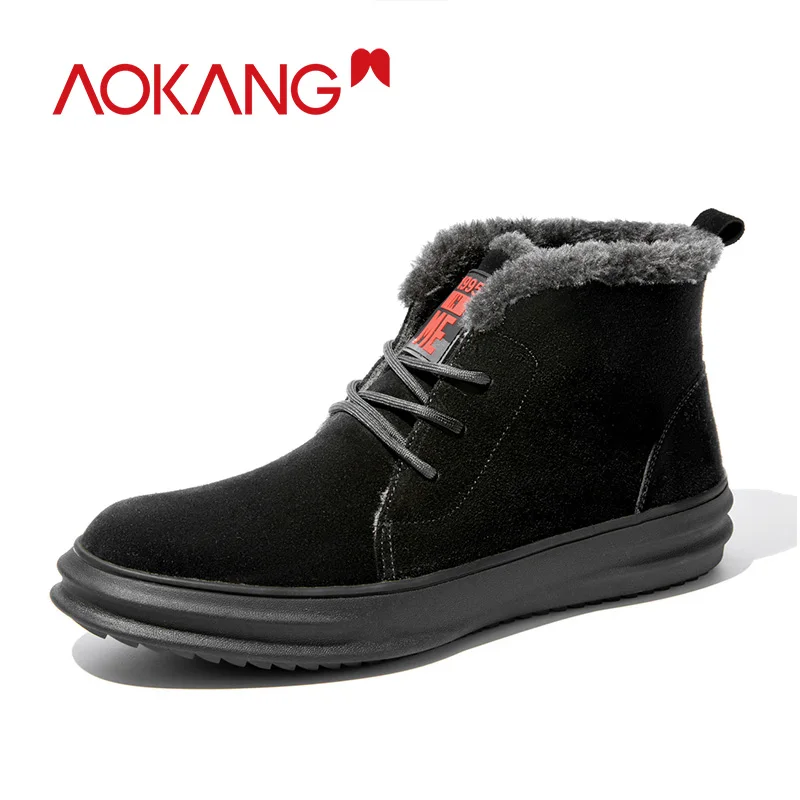 AOKANG/мужские ботинки из натуральной кожи мужские зимние коллекция 2019 года