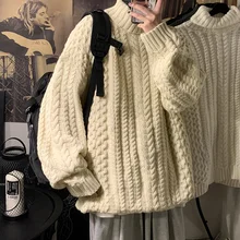 Winter Thick Turtleneck Sweater Men Warm Fashion Knitted Pullover Men Loose Casual Long-sleeved Sweater Mens Jumper Clothes