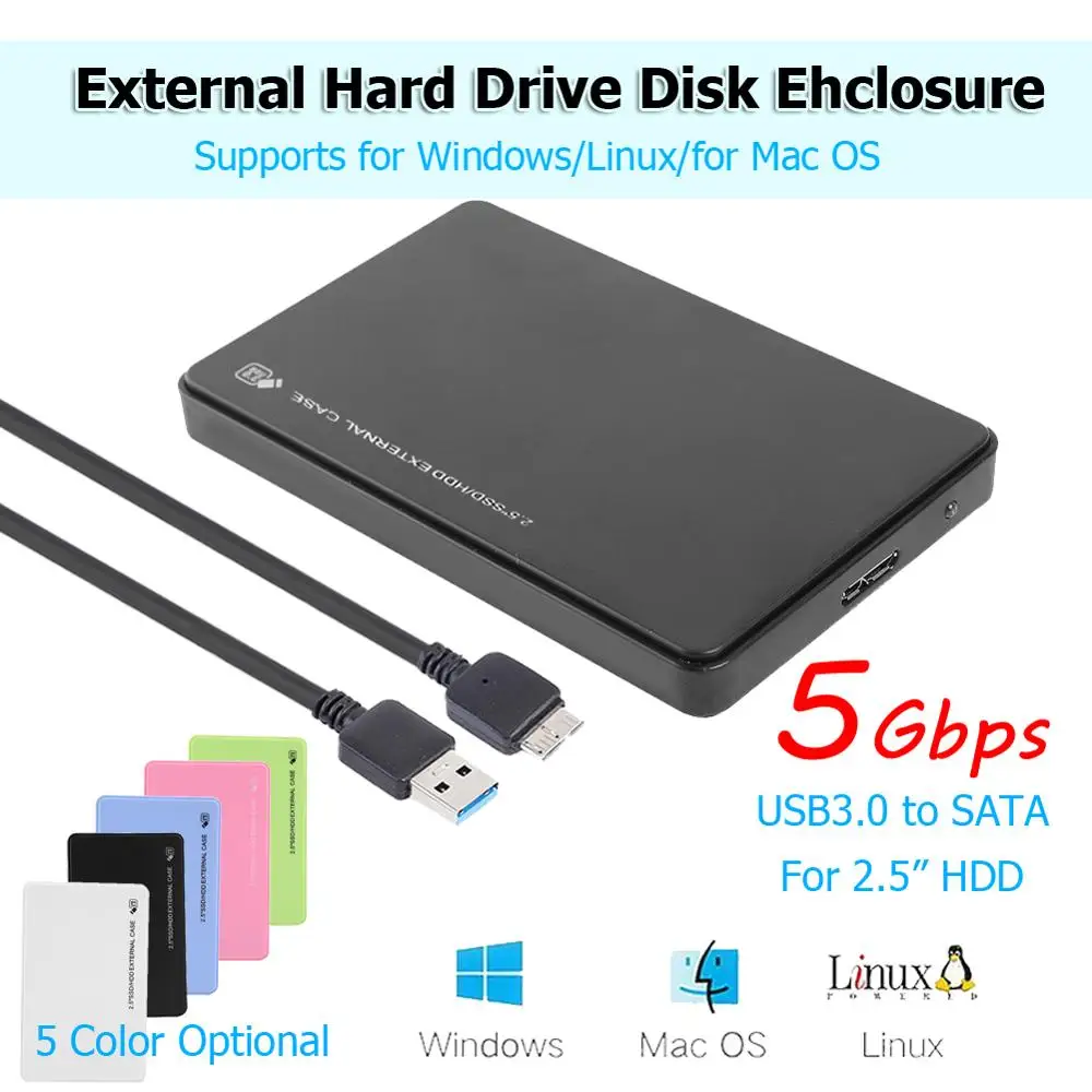 Чехол для 2 5 дюймового жесткого диска SSD накопителя с USB на SATA Гбит/с чехол SD