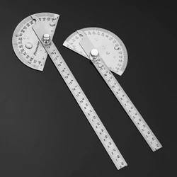 Rapporteur de règle multifonction réglable à 180 degrés, en acier inoxydable, pour menuiserie, Angle carré, outil de mesure des mathématiques, 1 pièce 