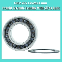 Roulement céramique hybride, 15x28x7mm, ABEC 1 ( 1 pièce) supports de fond de vélo et pièces de rechange 6902RS Si3N4 