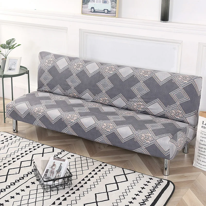

160-190cm Armless Elastic Sofa Bed Cover Cheap Couch Folding Slipcovers Stretch Covers Washable For Party Banquet Home