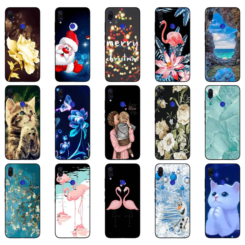 Untuk Xiaomi Redmi Note 7 Hitam Case Silikon Lembut Funda untuk Xiaomi Redmi Catatan 7 Hitam TPU Case Pelindung 6.3 