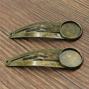 

25pcs Round Glass Cabochon Fit 12/14mm Copper Hairpin Hair Clips Hairpin Base Setting For DIY Jewelry Making