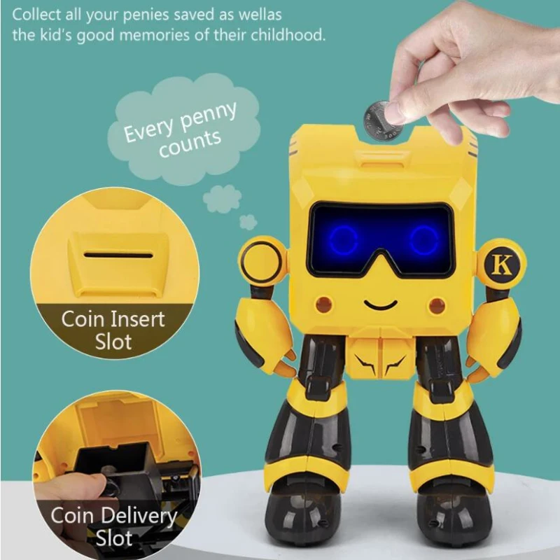 English RC Smart Robot Kids Toy Coin Sensing Money Management Demo Walking Dance Intelligent remote control Robot Model