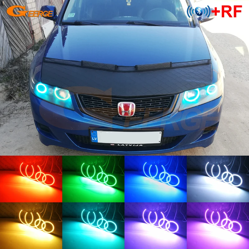 RF Bluetooth APP Multi Color Ultra bright RGB LED Angel Eyes kit For honda accord CL7 CL9 CM2