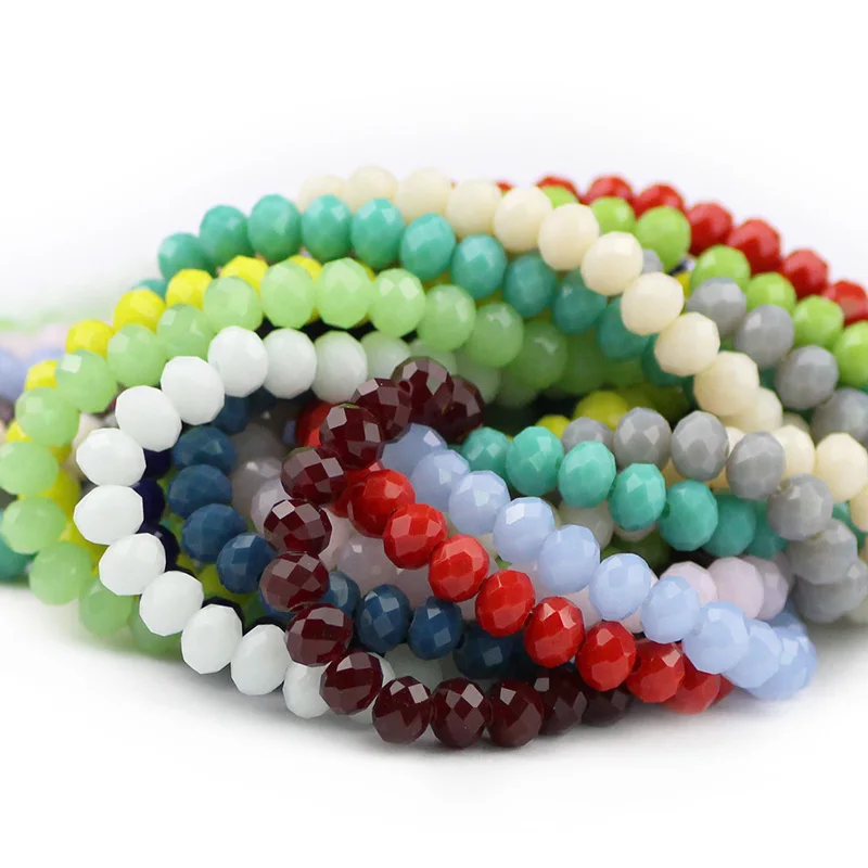 

JHNBY Faceted Austrian crystal beads ball 6x4mm 50pcs Flat Round Ceramic color Loose beads jewelry making bracelets necklace DIY
