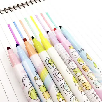 

8Pcs Double-head Erasable Highlighter Pen 8 Colors Markers Pastel Liquid Chalk Markers School Office Supplies C26