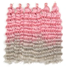 

24Inch Water Wave Braiding Hair Synthetic Crochet Braids Soft Afro Curls Ocean Wave Hair Extentions Black Blonde For Women