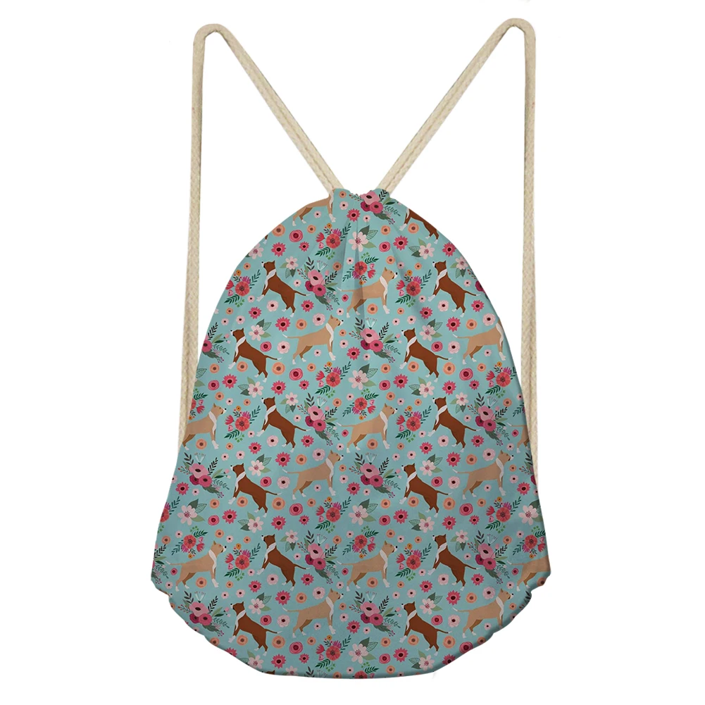 

Cute Dog Flower Dachshund Drawstring Bag Women Fashion Cartoon Floral Dogs Bags Teenager Girls Travel Backpack Shoulders Bag