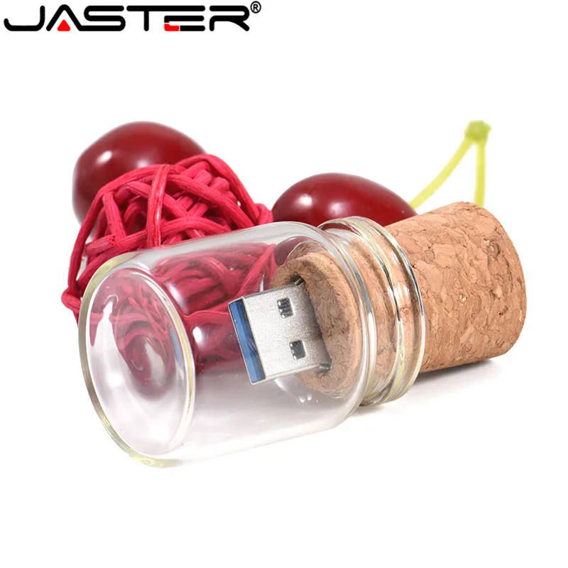 Флэш накопитель JASTER USB со стеклянным дрифтом и пробковым логотипом на заказ 4 ГБ 8