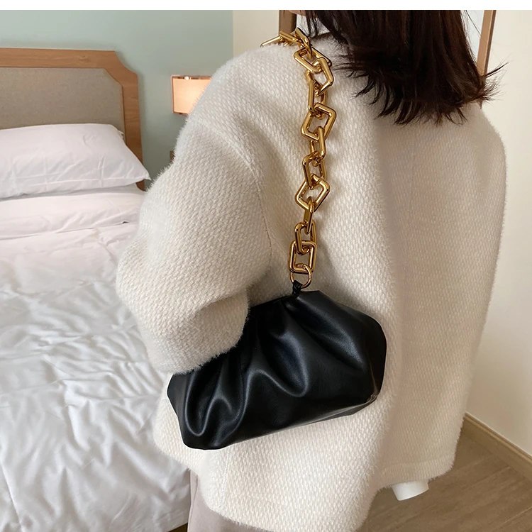 Женская сумка в стиле ретро, простая сумка-мессенджер из пельменей, дизайнерская облачная женская сумка через плечо, модная сумка-клатч, новинка