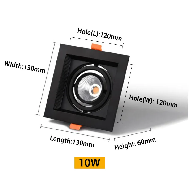 Dimmable LED Recessed Downlights 220V Led Embedded Spotlights 10W 20W COB Ceiling Lamp Square Lighting Lights for Indoor led downlight recessed ceiling spotlight ceiling lamps