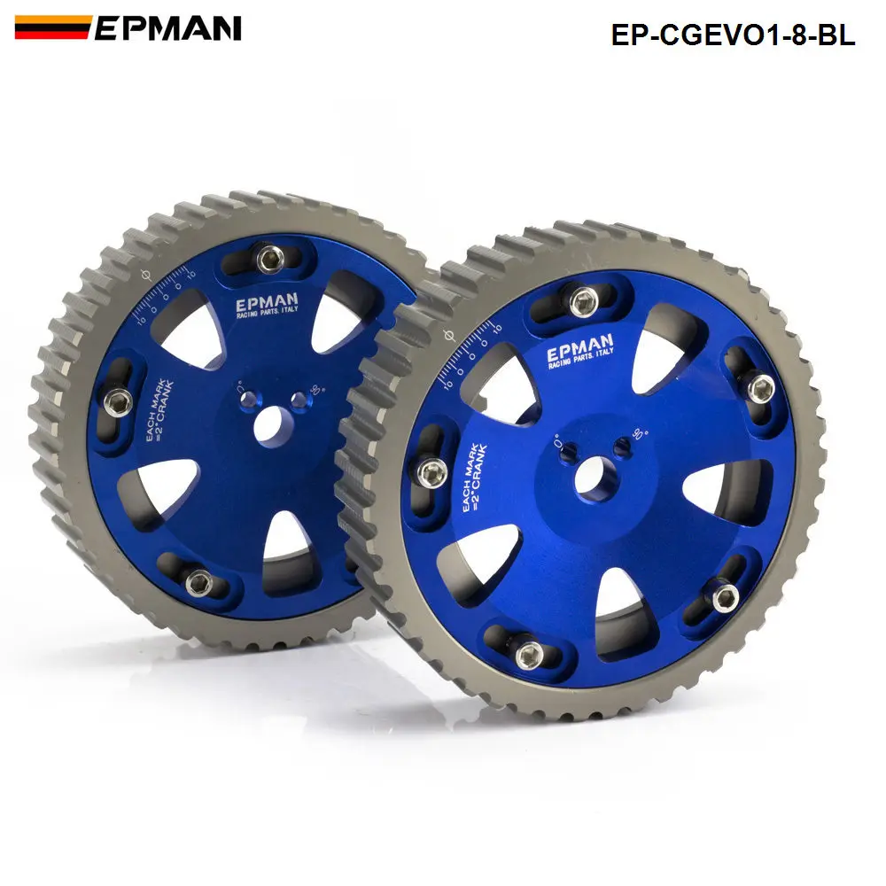 Hubsports-EPMAN Adjustable Cam Shaft Gear Gears For Mitsubishi Lancer Evolution EVO 1-8 4G63 4G63T EP-CGEVO1-8-BL
