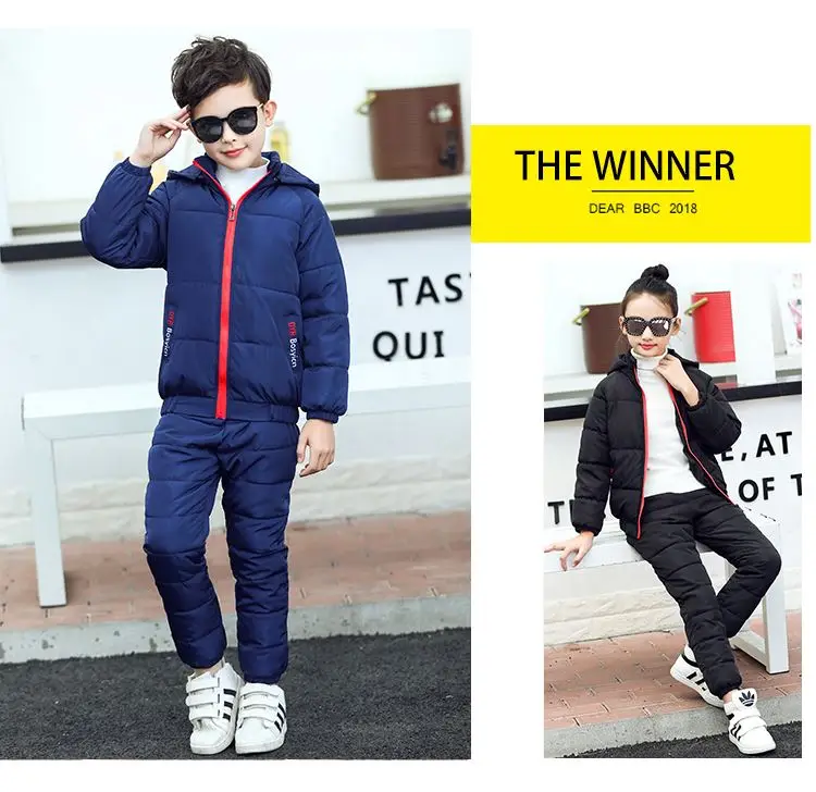 Trend Winter Two-Piece Set Winter Style Boys Cotton-padded Clothes Cute Small CHILDREN'S Boy Thin 8-Year-Old Long 9617