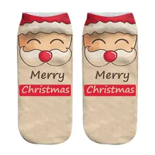 Модные рождественские женские носки с объемным рисунком; забавные короткие хлопковые носки; модные повседневные рождественские носки с милым тигром; короткие носки; F815