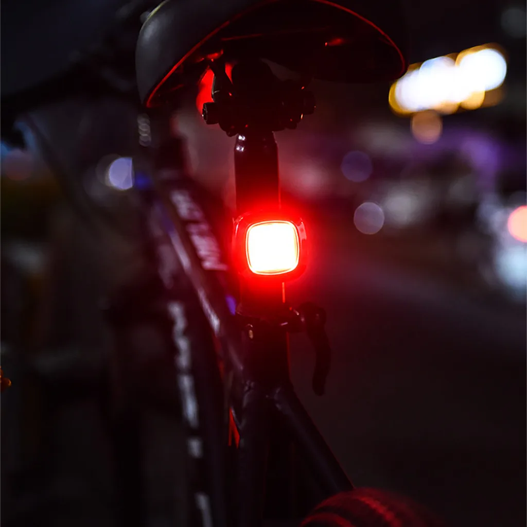 USB Перезаряжаемые велосипед задний светильник светодиодный велосипедный Предупреждение Безопасности Смарт-лампа светильник USB Стиль Перезаряжаемые или Батарея Стиль