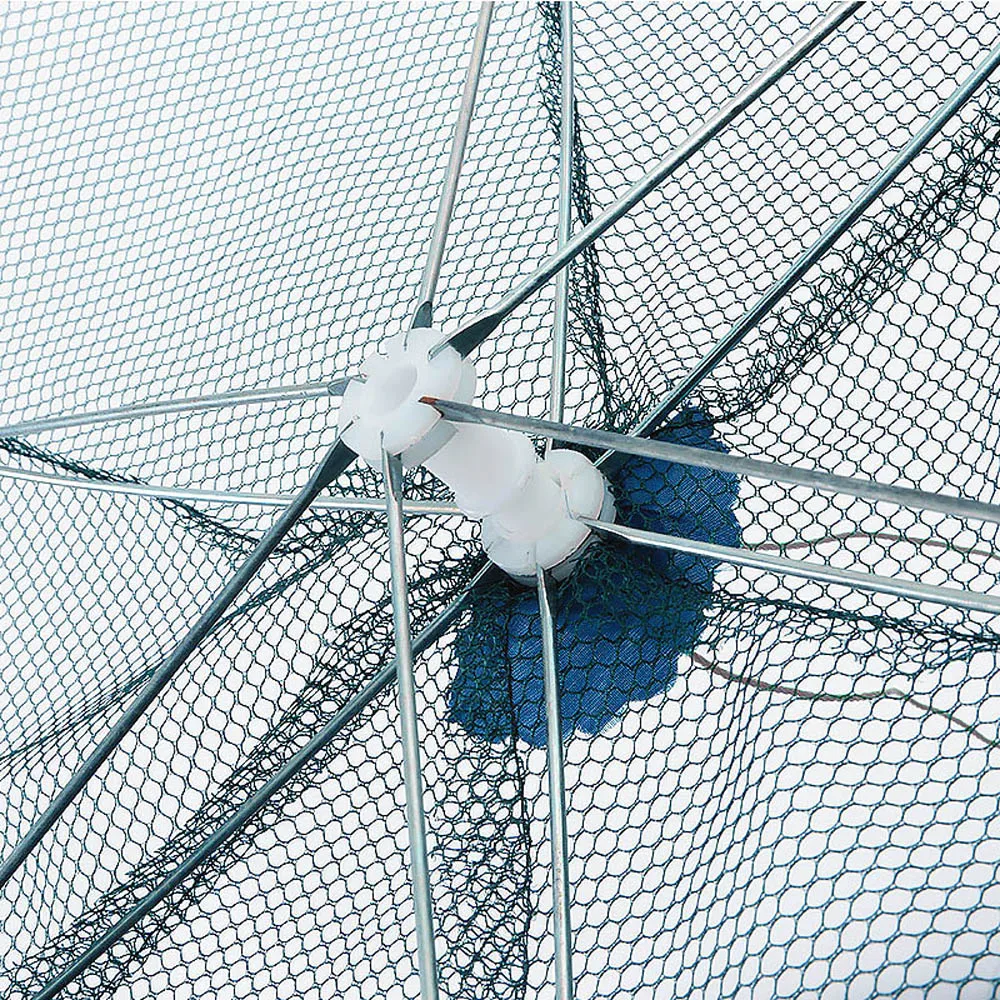 2-12 Holes Strengthened Automatic Fishing Net Shrimp Cage Nylon Foldable  Umbrella Shape Crab Fish Trap Cast Net Cast Folding Net