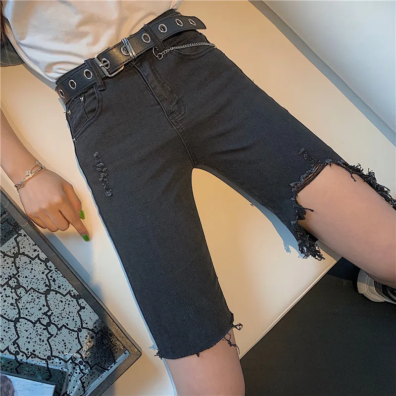 Новые джинсы для женщин Синие рваные джинсы женские брюки повседневные джинсы-карандаши пикантная тонкая эластичная узкие брюки