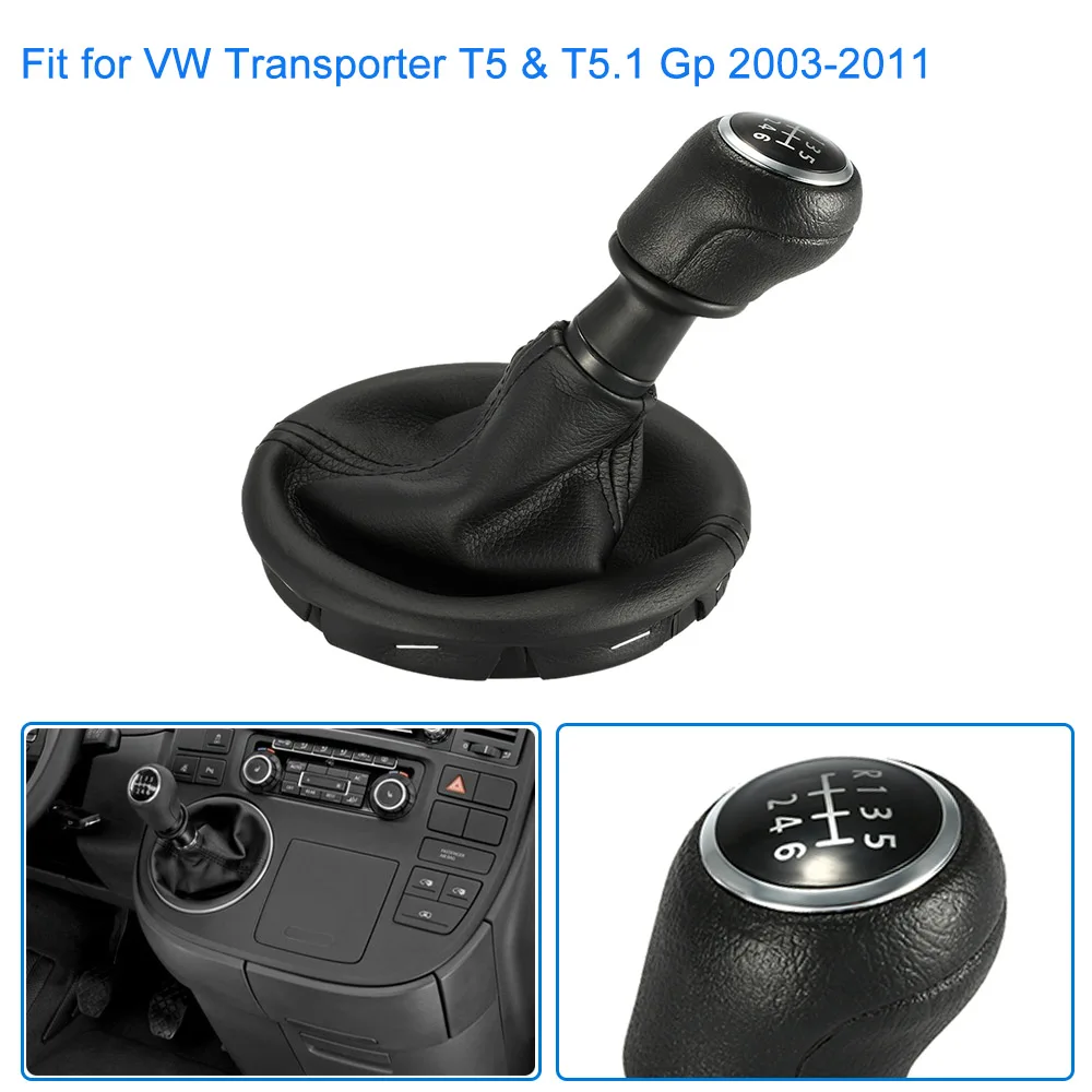 New SI-A0095 6 5 Speed Gear Shift Collars Knob Gearstick Gaiter Boot Replacement Kit for VW Transporter T5 &amp T5.1 Gp 2003 - 2011 |