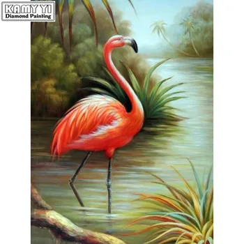

new 2020 Full Square drill 5D DIY Diamond painting Flamingo in the water Diamond Embroidery Mosaic Cross Stitch Rhinestone decor