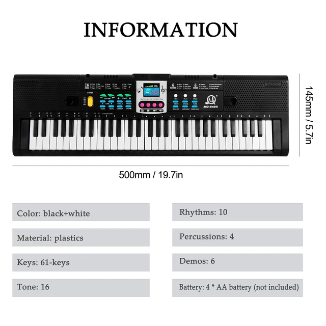 Novo 61 Teclas De Piano Digital Criança Piano Multi-função Piano Musical  Pai-jogos Para Crianças Instrumentos De Música De Treinamento - Órgão  Eletrônico - AliExpress