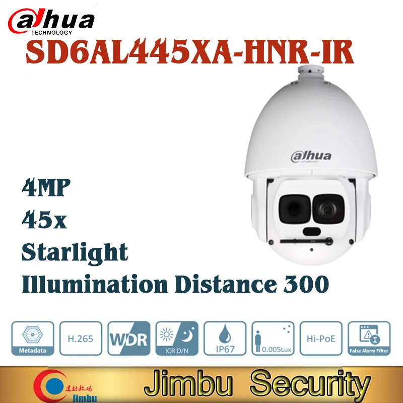 Dahua Original 4MP IP camera 45x SD6AL445XA-HNR-IR Starlight IR WizMind Network PTZ Camera outdoor Hi-PoE IP67 CCTV camera