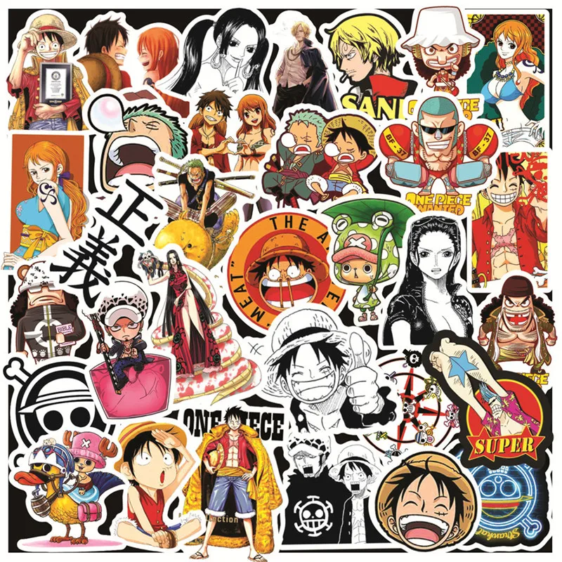 10/30/50PCS Anime Luffy Graffiti Sticker Waterproof Car Motorcycle Trolley Case Skateboard Computer Laptop Luggage Stickers