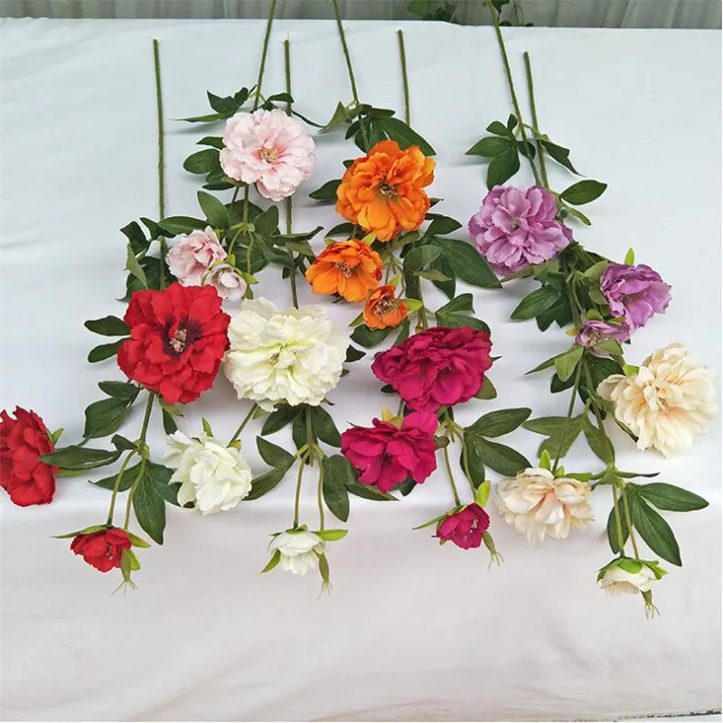 10P поддельный длинный стебель Platycodon Grandiflorus 32,2" длина имитация рододендрона для дома Свадебные Декоративные искусственные цветы