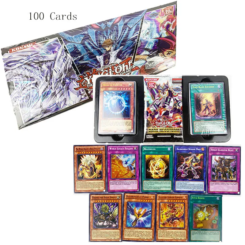 100 шт./компл. без Повторите аниме Япония Yu-Gi-Oh! Игра карты коробка игра юджиох коллекция карт ради интереса с Японией LegendaryToys - Цвет: Светло-серый