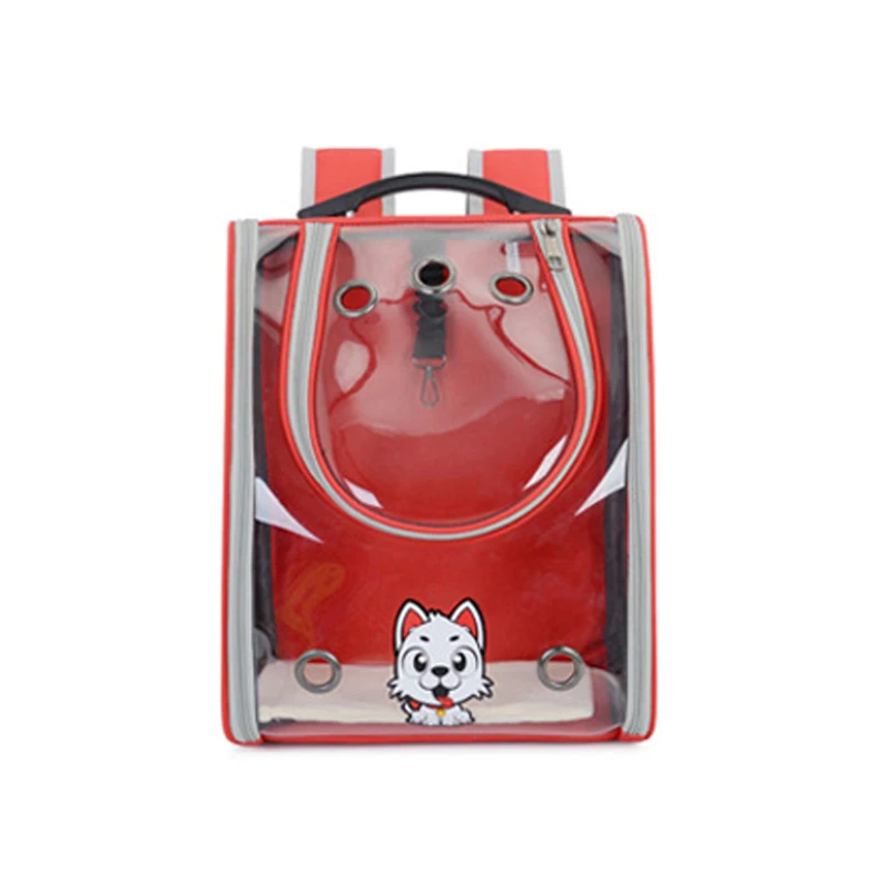 Переноска для домашних животных, рюкзак для кошек и маленьких собак, прозрачная сумка для щенков, переноска для домашних животных, двойная сумка для путешествий, пакеты для кошек, домашних животных - Цвет: Red