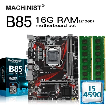 

B85 LGA1150 desktop motherboard set kit with Intel I5-4590 processor 16G(2*8G) ddr3 ram memory Micro-ATX M.2 NVME SSD USB3.0