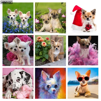 

Full Square 5D DIY Diamond Painting Chihuahua Dog,Diamond Embroidery Pet Cross Stitch Kits Rhinestones Mosaic Diamond Pictures