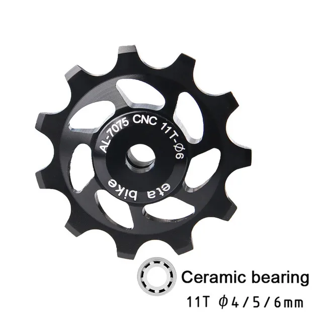 11T MTB Bicycle Rear Derailleur Jockey Wheel Ceramic Bearing Pulley CNC