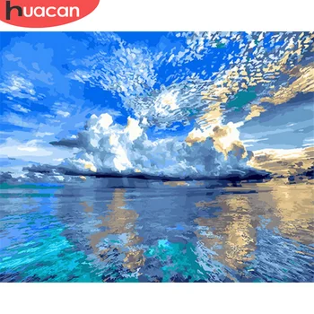 

HUACAN Paint By Number Sea Drawing On Canvas HandPainted Painting Art Gift DIY Pictures By Number Sky Kits Home Decor