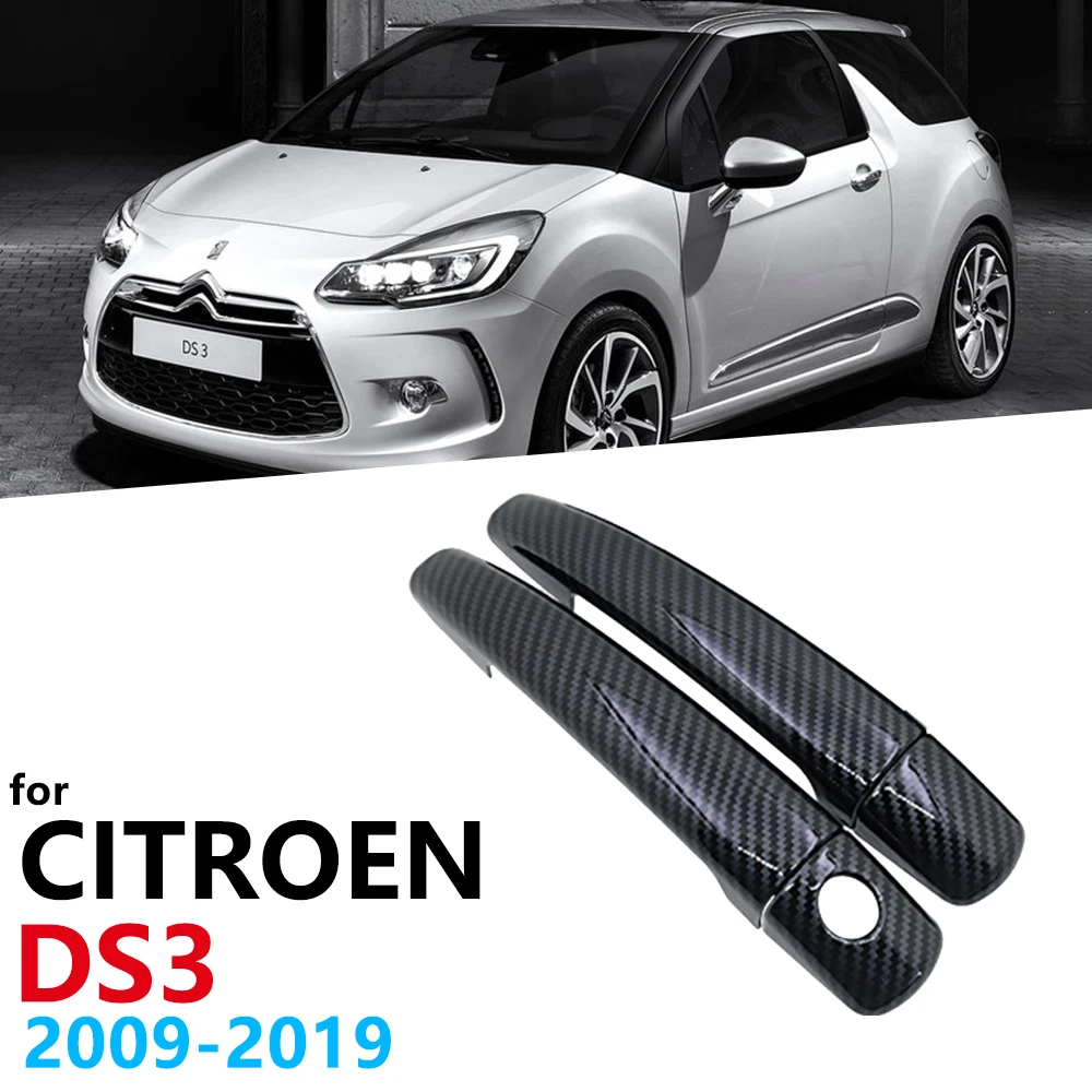Luxurious Gloss Black Carbon Fiber Handles Cover Citroen DS3 DS 3 Car Accessories Sticker Catch Auto Styling - AliExpress