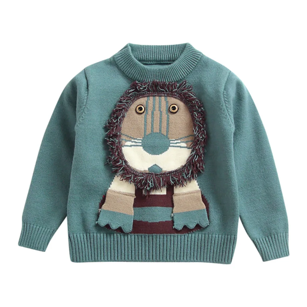 Свитер для маленьких девочек; зимняя одежда для малышей; теплый свитер с изображением животных для маленьких девочек и мальчиков; вязаная футболка «кроше»; одежда