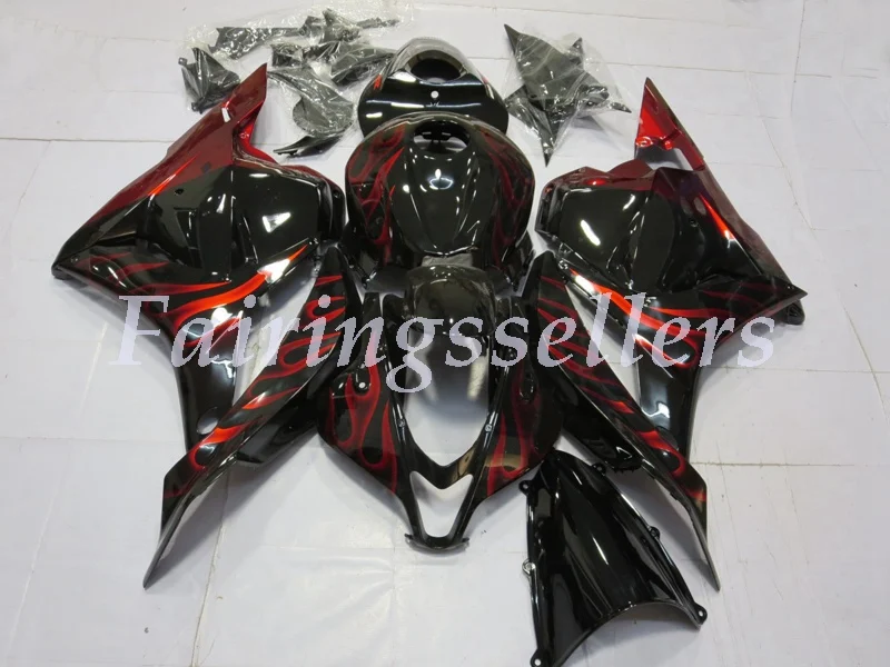 Топ впрыска ABS Полный комплект обтекателя подходит для Honda CBR600RR F5 2009 2010 2011 2012 Обтекатели блеск красный синий белый - Цвет: Gloss Red Flame