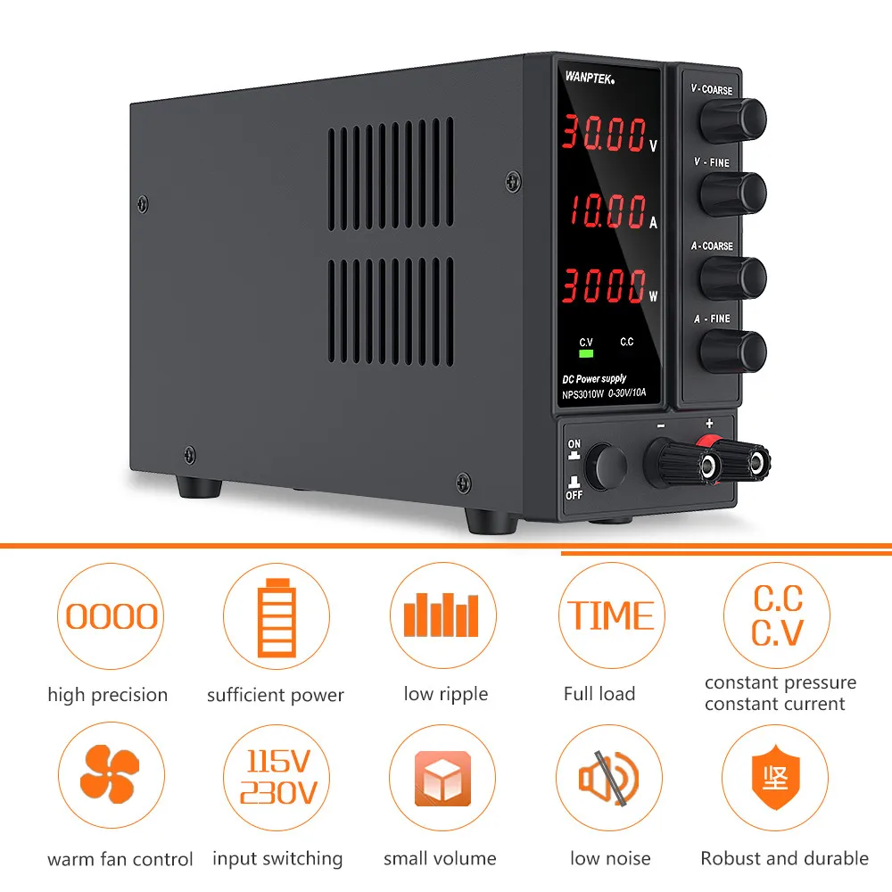 US $64.94 Wanptek Adjustable DC Laboratory 30V 10A Lab Power Supply Adjustable 60V 5A Voltage Regulator Stabilizer Switching Power Supply