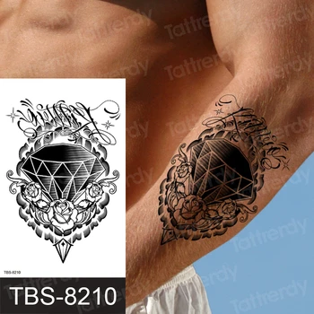 

Lace Design Wrist Arm Tattoo Sleeve Back Fox Horse Temporary Tattoo Sticker Waterproof Black Henna Tatoo Women Body Art Decal