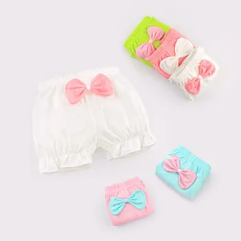 

Newborn Panties Baby Cotton Panties Girls' Underwear Kids Lovely Solid Bow Underpants Summer Shorts 0-2 Year old