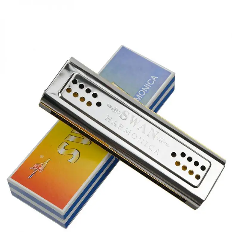 Professional Swan 24 Holes Key Of C&G Double Side Tremolo Harmonica