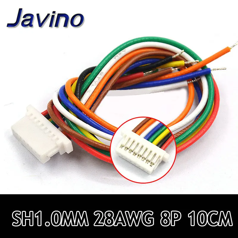 5Pcs SH 1.0 Wire Cable Connector DIY SH1.0 JST 2/3/4/5/6/7/8/9/10 Pin Electronic Line Single Connect Terminal Plug 28AWG 10cm