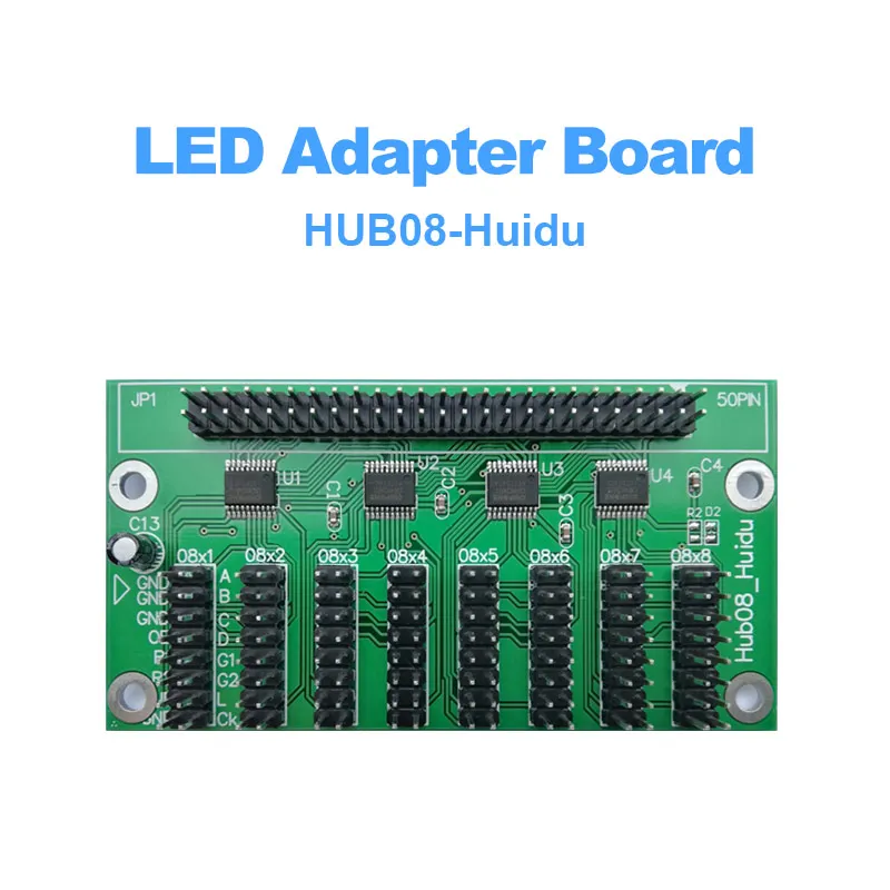 

HUB08-8 adapter card 8*HUB08 Support Single/Dual color Support HD D30 P13.33 RGB LED display module 2018 Hot Sales 2pcs/lot